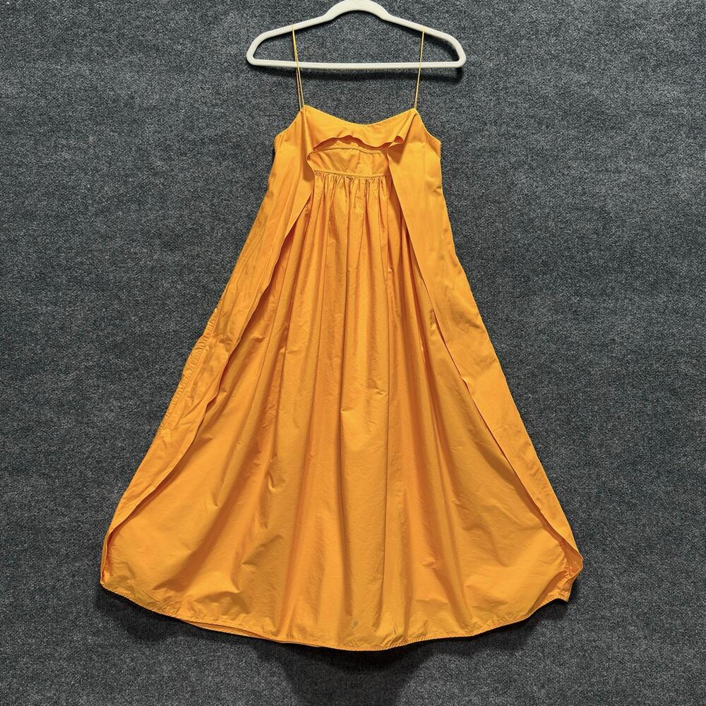 Cecilie Bahnsen Dress Womens 2 Yellow Organic Cotton Trapeze Maxi Sundress